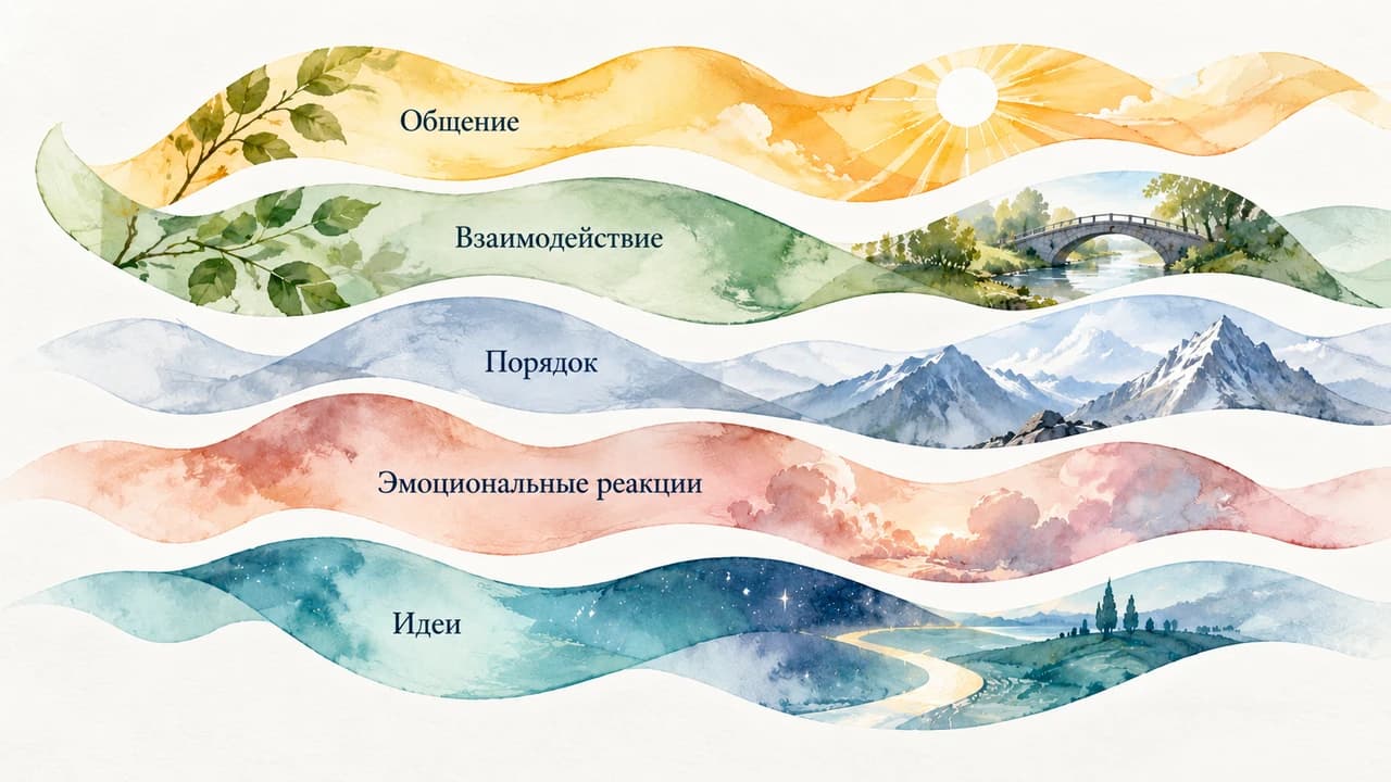 Пять самостоятельных лент иллюстрируют разные направления описания личности