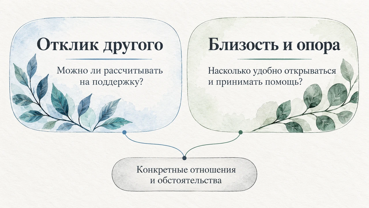 Два вопроса об отклике и близости связаны с конкретными отношениями и обстоятельствами